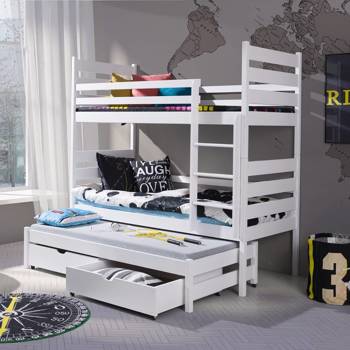 Łóżko piętrowe Tedi 3 osobowe 90x190 cm idealne do pokoju dziecka zapewnia wygodne miejsce do spania nie zajmując dużej powierzchni