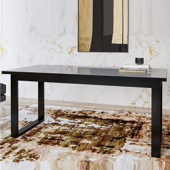 Stół rozkładany Helio 90x170-220 cm czarny / szare szkło nowoczesna forma świetna propozycja do salonu jadalni i pokoju dziennego